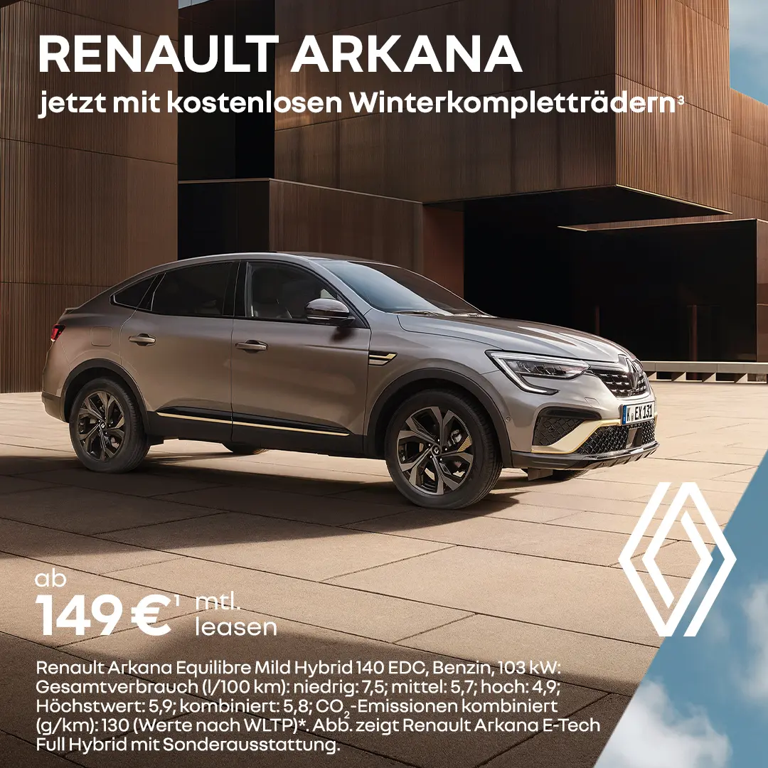 Renault Arkana Angebot - jetzt mit Winterkompletträdern*